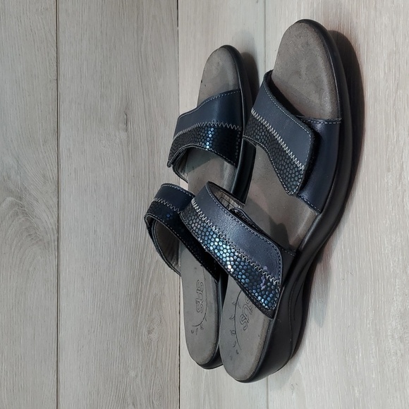 Sas Womens Leather Hook&loop Sandals Shoes sz 10S - Picture 1 of 10
